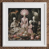 Pretty in Pink - Stampa d'arte horror queer lowbrow / Tela, 12x12’’ / 31x31cm / Cornice bianca / Passe-partout, Poster stampe e opere d'arte visiva, Toby