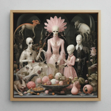 Pretty in Pink - Stampa d'arte horror queer lowbrow / Tela, 12x12’’ / 31x31cm / Cornice naturale, Poster stampe e opere d'arte visiva, Toby Leon