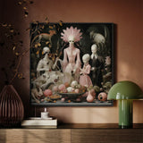 Pretty in Pink - Lowbrow Queer Horror Art Print / Canvas Surreal Framed Artwork Pale Ethereal Figures Ornate Attire Grand High Ghoul’s