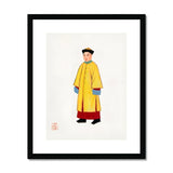 Priest - Qing Dynasty Art Print, Traditional Chinese Figure Yellow Robe Red Pants Simple