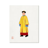 Priest - Qing Dynasty Art Print, Traditional Chinese Imperial Court Figure Bright Yellow Robe