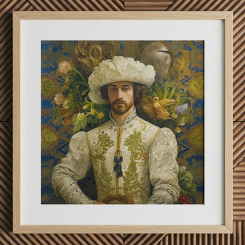 Prince Alfonso - Gay Spanish Royalty Baroque Art Print / Canvas, 12x12’’ / 31x31cm / Natural Frame / Matboard, Posters Prints & Visual
