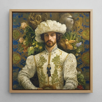 Prince Alfonso - Schwule spanische Königlichkeit Barock-Kunstdruck / Leinwand, 12x12’’ / 31x31cm / Naturrahmen, Poster Drucke & Visual Artwork, Toby