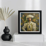 Prince Alfonso - Gay Spanish Royalty Baroque Art Print / Canvas Black Framed Portrait Man Ornate Attire Floral Hat, Itty-bitty Pretty