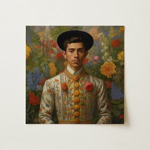Prince Bernardino - Gay Mexican Royalty Art Print / Canvas, 12x12’’ / 31x31cm / Unframed / no Border, Posters Prints & Visual Artwork, Toby