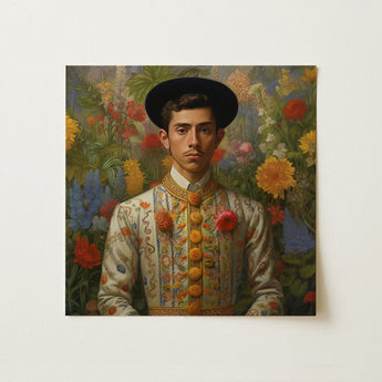 Prince Bernardino - Gay Mexican Royalty Art Print / Canvas, 12x12’’ / 31x31cm / Unframed / no Border, Posters Prints & Visual Artwork, Toby