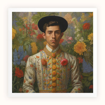 Prince Bernardino - Stampa artistica di regalità messicana gay / Canvas, 12x12’’ / 31x31cm / Senza cornice / Bordo bianco, poster, stampe e opere d’arte visiva,