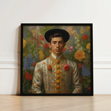 Framed Portrait Young Man Traditional Spanish Attire Ornate Itty-bitty Pretty Committee, Baroque Gay Princes, Mexican Royalty Queerart
