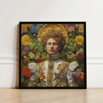 Prince Carlisle - Gay English Royalty Art Print / Canvas Framed Portrait Man Ornate White Gold Historical Attire, Itty-bitty Pretty