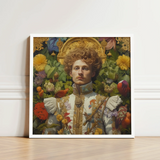 Prince Carlisle - Gay English Royalty Art Print / Canvas Framed Portrait Man Ornate White Gold Baroque-style Attire, Itty-bitty Pretty
