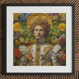 Prince Carlisle - Gay English Royalty Art Print / Canvas Framed Portrait Man Ornate White Gold Embroidered Attire, Itty-bitty Pretty