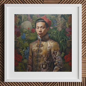 Prince Chakri - Gaysian Thai Royalty Kunstdruck / Leinwand, 12x12’’ / 31x31cm / Weißer Rahmen / Passepartout, Poster, Drucke & visuelle Kunstwerke, Toby