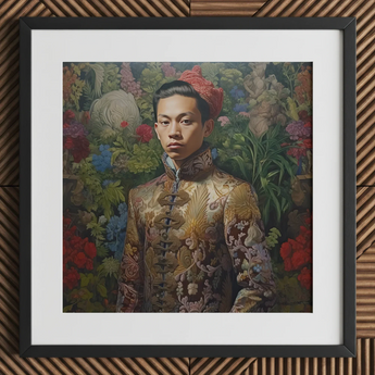 Prince Chakri - Gaysian Thai Royalty Art Print / Canvas Framed Portrait East Asian Man Elaborate Traditional Attire Prince Chakri, Baroque