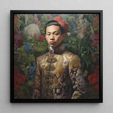 Prince Chakri - Gaysian Thai Royalty Art Print / Canvas Framed Portrait Man Ornate Gold-embroidered Traditional Jacket Intricate, Baroque