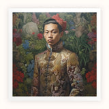 Prince Chakri - Gaysian Thai Royalty Art Print / Canvas Portrait Print Man Ornate Gold-embroidered Traditional Jacket Intricate Prince