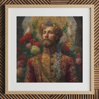 Prince Fyodor - Russian Gay Royalty Art Print / Canvas, 12x12’’ / 31x31cm / Natural Frame / Matboard, Posters Prints & Visual Artwork, Toby