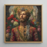 Prince Fyodor - Russian Gay Royalty Art Print / Canvas Framed Portrait Man Ornate Red Gold Embroidered Jacket, Itty-bitty Pretty Committee,