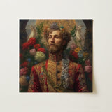 Prince Fyodor - Russian Gay Royalty Art Print / Canvas Richly Embroidered Portrait Print Man Ornate Red Gold Prince Fyodor, Itty-bitty