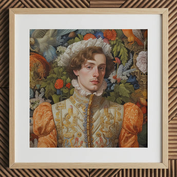 Prince Hugo - German Gay Royalty Art Print / Canvas, 12x12’’ / 31x31cm / Natural Frame / Matboard, Posters Prints & Visual Artwork, Toby
