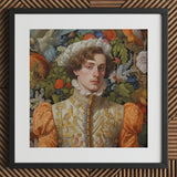 Prince Hugo - German Gay Royalty Art Print / Canvas Framed Portrait Man Ornate Gold-embroidered Attire Orange Satin, Itty-bitty Pretty
