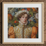 Prince Hugo - German Gay Royalty Art Print / Canvas Framed Portrait Man Ornate Gold-embroidered Attire Puffed Orange, Itty-bitty Pretty