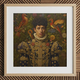 Prince Ignacio - Gay Spanish Royalty Art Print / Canvas Framed Portrait Man Ornate Dark Blue Gold Embroidered Prince Ignacio, Itty-bitty