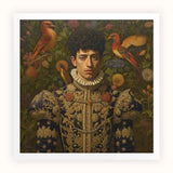 Prince Ignacio - Gay Spanish Royalty Art Print / Canvas Portrait Man Ornate Dark Blue Gold Embroidered Doublet Prince Ignacio, Itty-bitty
