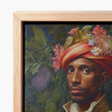 Framed Canvas Print Man Dark Skin Ornate Red Prince Isaiah, Itty-bitty Pretty Committee, Baroque Gay Princes