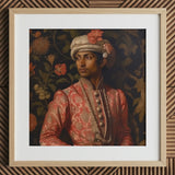 Prince Kaniyan - Tamil Gay Royalty Baroque Art Print / Canvas, 12x12’’ / 31x31cm / Natural Frame / Matboard, Posters Prints & Visual