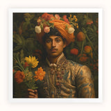 Prince Rajanikanta - Indian Gay Royalty Baroque Art Print / Canvas Richly Detailed Portrait Print Man Ornate Gold-embroidered Attire Prince