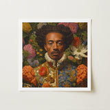 Prince Wesley - Afroamerican Gay Royalty Baroque Art Print / Canvas Framed Portrait Man Dark Skin Curly Hair, Itty-bitty Pretty Committee,