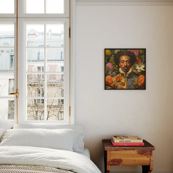 Prince Wesley - Afroamerican Gay Royalty Baroque Art Print / Canvas Vibrant Framed Portrait Man Ornate Historical Attire Surrounded,