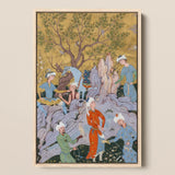 Princely Hawking Party - Mirza Ali Kunstdruck / Leinwand, 12x17’’ / A3 / Naturrahmen, Poster, Drucke & visuelle Kunstwerke, Toby Leon