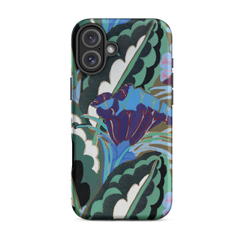 Purple Floral Motif - Edouard Benedictus Iphone Case 16 Plus / Matte Floral Patterned Phone Case Edouard Benedictus, Benedictus Iphone