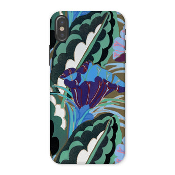 Purple Floral Motif - Edouard Benedictus Iphone Case x / Matte Phone Case Bold Floral Art Deco Pattern Green Edouard Benedictus, Benedictus