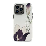 Purple Magnolia - Watanabe Seitei Bijutsu Sekai Art Iphone Case 14 Pro Max / Matte Floral-patterned Iphone Case Watanabe Seitei, Bijutsu
