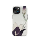 Purple Magnolia - Watanabe Seitei Bijutsu Sekai Art Iphone Case, 15 / Matte, Floral-patterned Phone Case