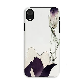 Purple Magnolia - Watanabe Seitei Bijutsu Sekai Art Iphone Case Xr / Matte Phone Case Delicate Floral Design Purple White Magnolia Watanabe