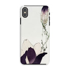 Purple Magnolia - Watanabe Seitei Bijutsu Sekai Art Iphone Case, Xs Max / Matte, Phone Case Minimalist Floral Design Purple White Flowers