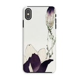 Purple Magnolia - Watanabe Seitei Bijutsu Sekai Art Iphone Case Xs Max / Matte Phone Case Minimalist Floral Design Purple White Flowers