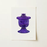 Purple Sugar Bowl with Cover - Janet Riza Decorative Art Print / Canvas, 12x16’’ / 31x41cm / Unframed / no Border, Posters Prints & Visual