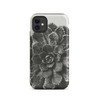 Pyramidal Saxifrage (saxifraga Aizoon) - Karl Blossfeldt Iphone Case, 11 / Matte, Black White Succulent Phone Case