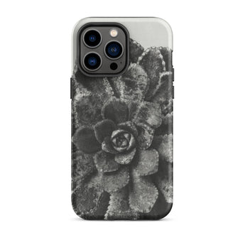 Pyramidal Saxifrage (saxifraga Aizoon) - Karl Blossfeldt Iphone Case, 14 Pro Max / Matte, Black White Succulent Phone Case