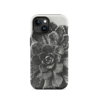Pyramidal Saxifrage (saxifraga Aizoon) - Karl Blossfeldt Iphone Case, 15 / Matte, Black White Succulent Phone Case