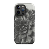 Pyramidal Saxifrage (saxifraga Aizoon) - Karl Blossfeldt Iphone Case, 15 Pro Max / Matte, Black White Succulent Phone Case
