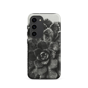 Pyramidal Saxifrage (saxifraga Aizoon) - Karl Blossfeldt Phone Case Samsung Galaxy S23 / Matte Black White Textured Succulent Phone Case