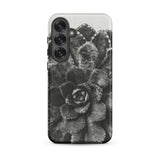 Pyramidal Saxifrage (saxifraga Aizoon) - Karl Blossfeldt Phone Case Samsung Galaxy S25 Plus / Matte Black White Textured Succulent Plant