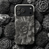 Pyramidal Saxifrage (saxifraga Aizoon) - Karl Blossfeldt Phone Case Sleek Black-and-white Succulent-themed Phone Case Textured Matte Finish