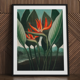 Queen Plant - Robert John Thornton floraler Kunstdruck / Leinwand, 24x32’’ / 61x81cm / Schwarzer Rahmen / Passepartout, Poster, Drucke & visuelle Kunstwerke,