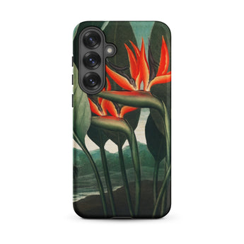Queen Plant - Robert John Thornton Phone Case Samsung Galaxy S25 Plus / Matte Vibrant Orange Green Bird-of-paradise Flower Design Adorns